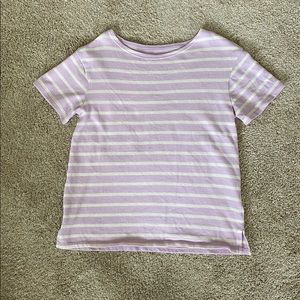 Lavender and White Striped Tee